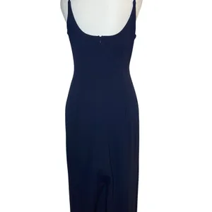 David's Bridal Navy Maxi Dress Spaghetti Strap Side Drape Formal Gown Size‎ 6 thumbnail 4