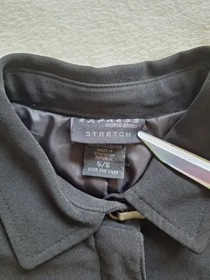 Vintage 90s Express World Brand Black Trench Coat Dress Jacket Women's 5/6 Small thumbnail 2