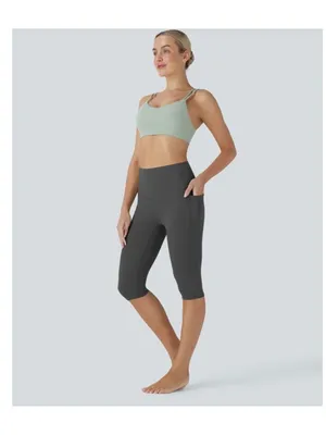 Halara S Womens Gray High-Waisted Capri Leggings With Pockets Size S thumbnail 8