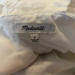 Madewell White Lace Trim Eyelet Midi Dress Sweetheart Neckline 100%‎ Cotton 2 thumbnail 3