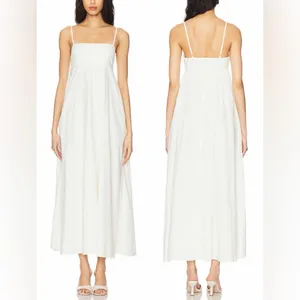 NEW L*SPACE Raveena sleeves cotton maxi cream white Dress sz M thumbnail 2