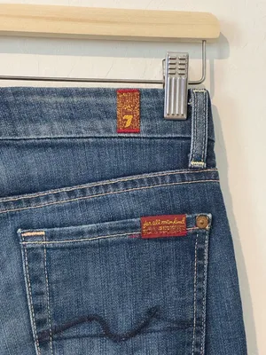 7‎ For All Mankind Kimmie Jeans Size 25 Blue Denim Low Rise Straight Leg Capsule thumbnail 6