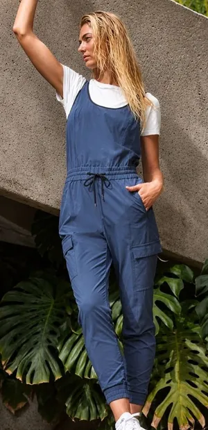 💙 Athleta Unbound Stretch Jogger Cargo Jumpsuit Size Large‎ 💙 thumbnail 1