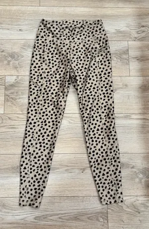 Leopard Cheetah Print High Waisted Leggings Size M thumbnail 1