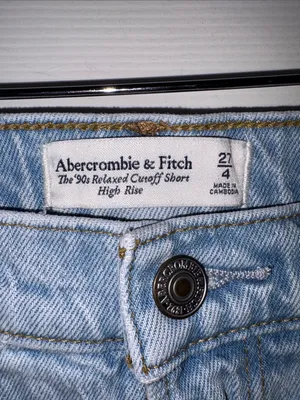 Abercrombie & Fitch The 90’s Relaxed Curve Love CutOff High Rise Denim Shorts thumbnail 3