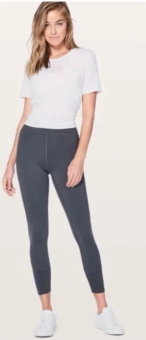 Lululemon In Movement 7/8 Tight Everlux Legging Dark Shadow Gray size 10 thumbnail 1