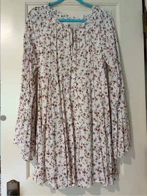 Altar’d State Flowy Brown Floral Boho Mini Dress Size S thumbnail 1