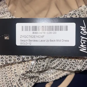 Nasty Gal New Sequin Lace Up Back Midi Dress‎ thumbnail 6