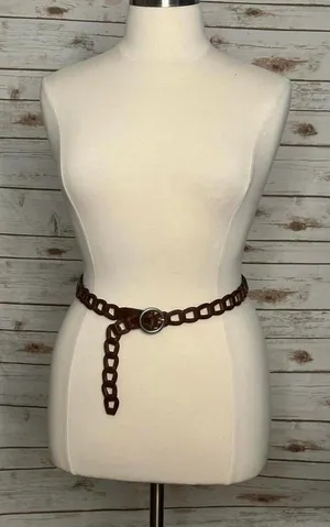 LOFT classic boho chic brown linked leather belt Size Large thumbnail 1