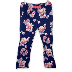 aerie Casual Pink Floral Blue Pajama PJ Lounge Pants Small thumbnail 2