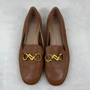 Naturalizer Adiline Loafers English Tea Brown Leather Square Toe 9.5W‎ thumbnail 3
