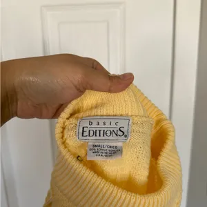 Basic Editions Yellow Turtleneck Mockneck Vintage Sweater Grandmacore thumbnail 7