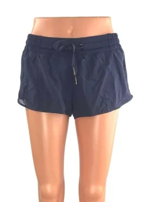 Lululemon Navy Blue Reflective Mesh Yoga Running Workout Gym Athletic Shorts 6 thumbnail 1