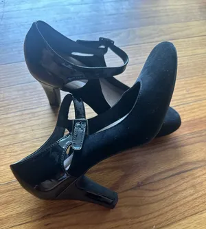 Giani Bernini Black Mary Jane Heels with Patent Strap thumbnail 1