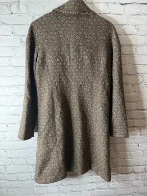 Trina Turk Brown Tweed Double-Breasted Pea Coat size medium thumbnail 5