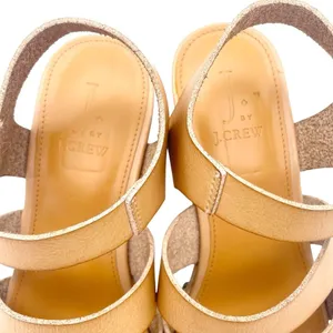 J. Crew The Chloe Clog Platform Strappy Sandal in Saddle Tan Faux Leather Size 7 thumbnail 12