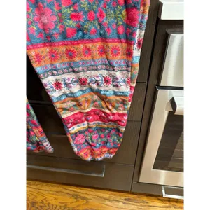 Natural Life fleece one-piece pajama jumpsuit a vibrant, colorful boho Large thumbnail 4
