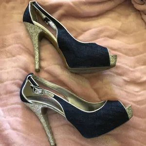 Guess Denim Silver and blue glitter Peeptoe thumbnail 2