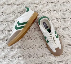 MIA White and Green Sneakers with Gum Sole thumbnail 1