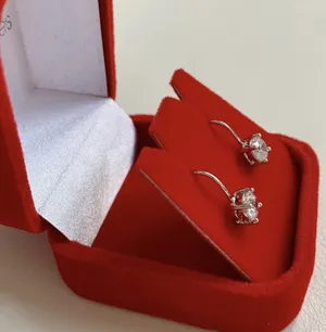 Bloomingdale's CZ Diamond Pendant Earrings in Red Gift Box thumbnail 7