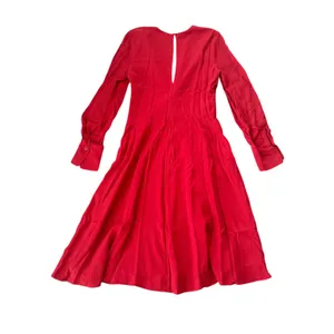 NEW Equipment Twist Front Midi Dress Red-Orange thumbnail 4
