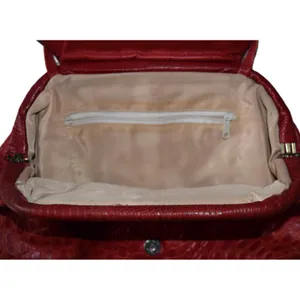 Vintage Shoulder Bag Women OS Red Good Faux Crocodile Embossed Slouch Hobo Retro thumbnail 10