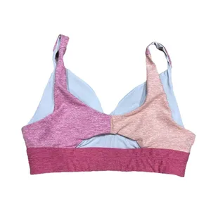 Outdoor Voices Pink Tri Tone Slashback Crop Top Sports Bra Women's Size Small thumbnail 2