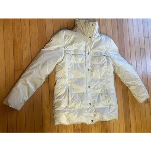 Michael Kors White Down Filled Puffer Jacket Women Size Medium Warm Classic Coat thumbnail 2