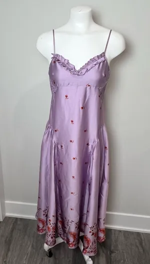 Free People Intimately On My Own Satin Maxi Dress thumbnail 3