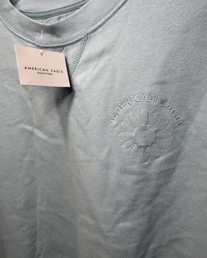 American Eagle Outfitters light blue sweatshirt with embroidered daisy design. Size - S thumbnail 8