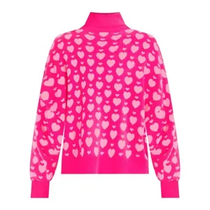LILLY PULITZER Liggy Sweater Passion Fruit Pink Valentine‎ Heart Jacquard Small thumbnail 11