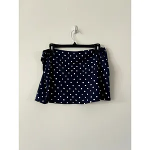 Tommy Bahama Blue White Polka Dot Mini Swim Coverup Skirt Size M thumbnail 2