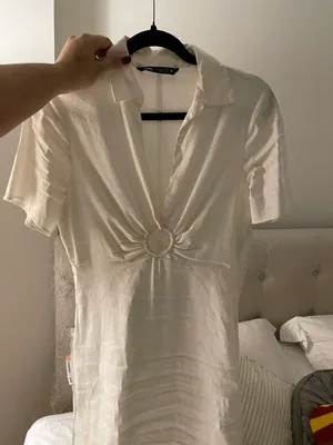 ZARA White Collared Dress thumbnail 5