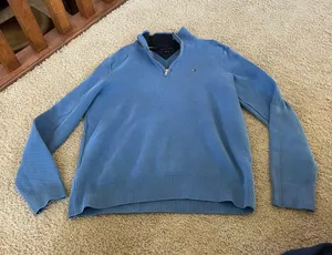 Tommy Hilfiger Blue half zip long sleeve sweater thumbnail 1