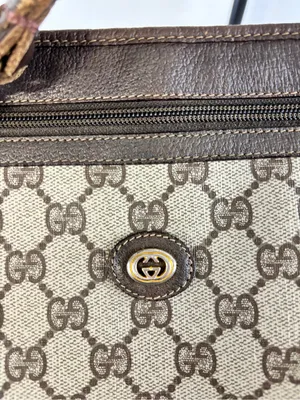 Gucci Beige and Brown GG Canvas Crossbody Bag with braid trim thumbnail 6
