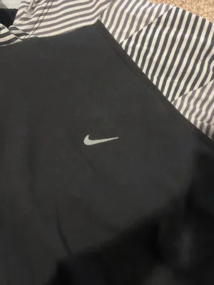 Nike Black and White Striped Dri-FIT Hoodie thumbnail 2