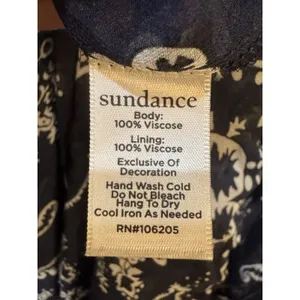 Sundance Brieia Bandana Print Sheer Button Front Dress Size Medium Paisley thumbnail 6