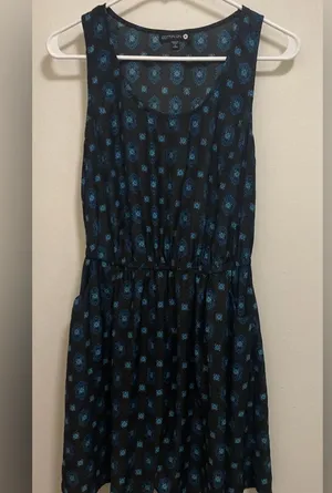 Cotton On Juniors Dress Tank Top Style M Medium Black & Blue Knee Length Midi thumbnail 1