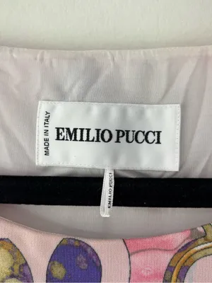 Emilio Pucci Pink Patterned Tunic Top 3/4 Sleeves Boat Neck Luxury Designer thumbnail 6