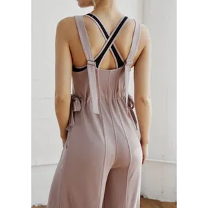 Free People Jumpsuit wide leg its a cinch womens Purple (medium) athleisure boho thumbnail 5
