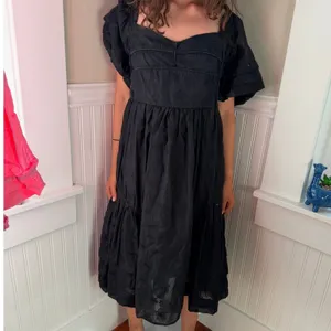 Hofmann‎ Copenhagen Isabella Black Floral Organza Puff Sleeve Dress 40 A/B Cup thumbnail 3