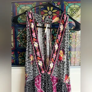 Free People Dream Darlin Tank Top Boho Patchwork Babydoll Large NWOT thumbnail 3