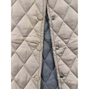 Boutique Vintage Style Beige Quilted Vest Women's Size L Floral Embroidery Pockets thumbnail 4