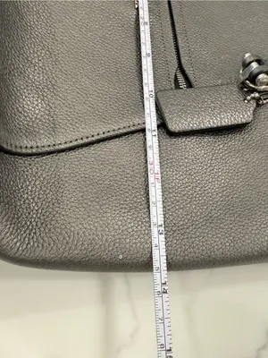 Coach Prairie Satchel Womens Gray Leather Silver Hardware Zip cute preppy y2k thumbnail 7