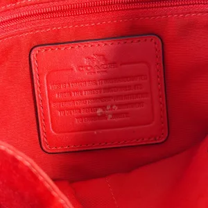Coach Signature File Bag Khaki Brown Red Leather Trim Crossbody F29960 thumbnail 4