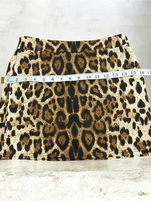 Leopard Print Mini Skirt in Brown/Black Brown thumbnail 4