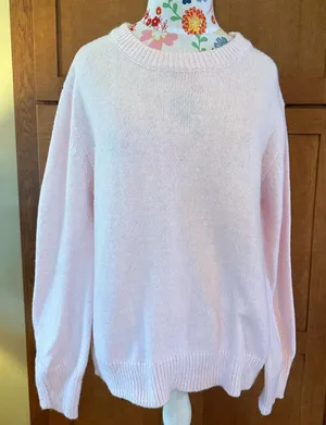 CREW NECK BABY PINK SWEATER thumbnail 1