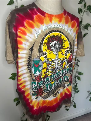 Grateful Dead Tie Dye Graphic Tee Liquid Blue thumbnail 3