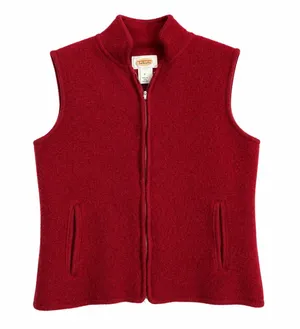 Talbots Red 100% Wool Zip Front Fleece Vest Women’s Size S Classic thumbnail 2