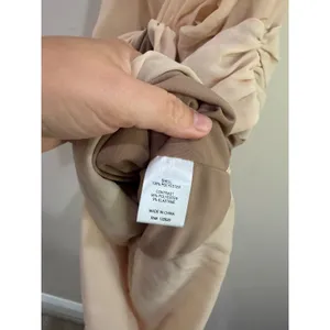 L'Academie Sleeveless Two Tone Beige Tan Chiffon Overlay Formal Evening Gown S M thumbnail 9